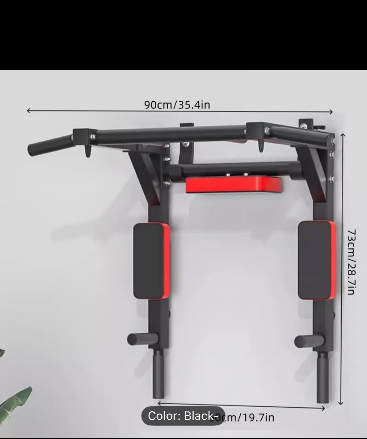 1 Multi-Functional Wall-Mounted Pull-Up Bar Set - Black Iron Horizontal & Parallel Bars for Indoor Fitness Training, Adjustable Height, Sturdy Construction